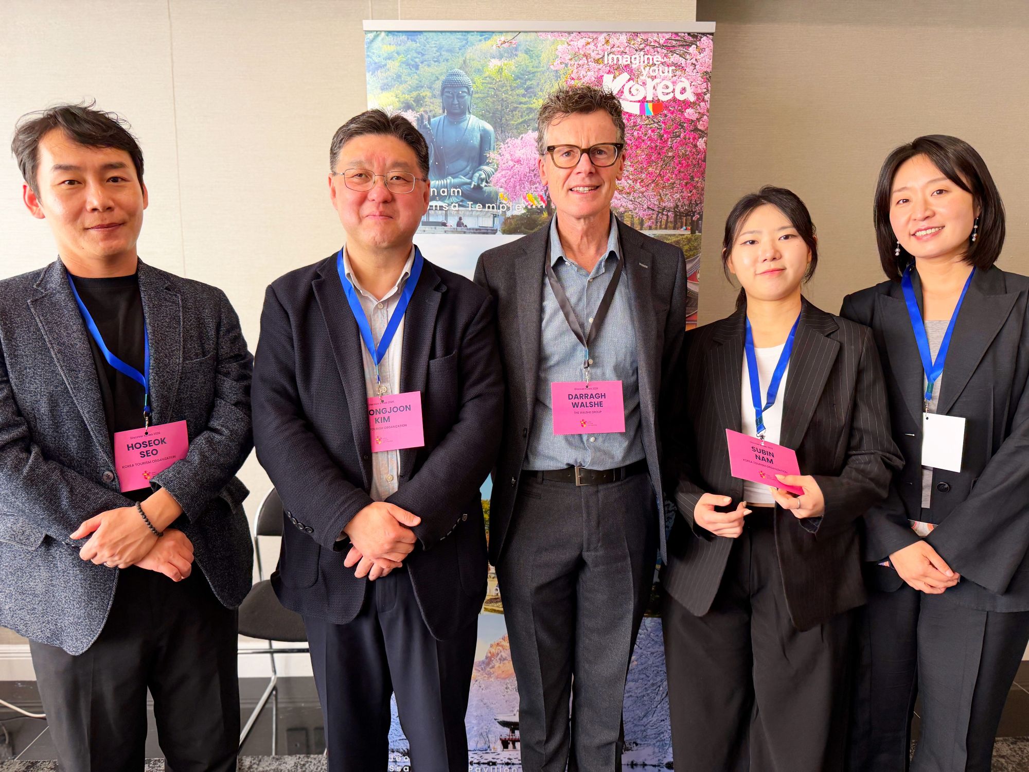 Korean Tourism Organization Hoseok Seo, Hyeongjoon Kim director, Sydney with Darragh Walshe, Subin Name and Jeeyoon Lee