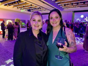 TAANZ ceo Julie White with NTIA Travel Industry Representative of the Year FJ's Brittany Homan