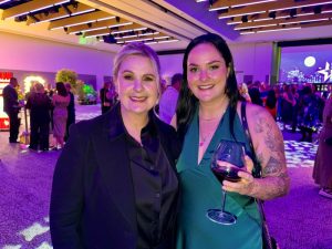 TAANZ ceo Julie White with Travel Industry Representative of the Year, Brittany Homan.
