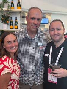 Canuckiwi’s Karen McCardle and Corey Marshall with Travel USA’s Sean Gay.