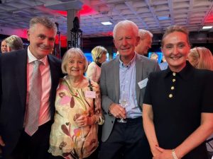 QF's Cam Wallace, his parents Delle and Bill and QF ceo Vanessa Hudson