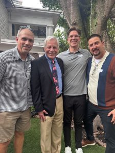Visit USA New Zealand chairman Corey Marshall with Handlery Hotels’ Jon and Jack Handlery and Mike Young from Visit Anaheim.