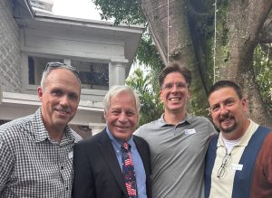 Visit USA New Zealand chairman Corey Marshall with Handlery Hotels’ Jon and Jack Handlery and Mike Young from Visit Anaheim.