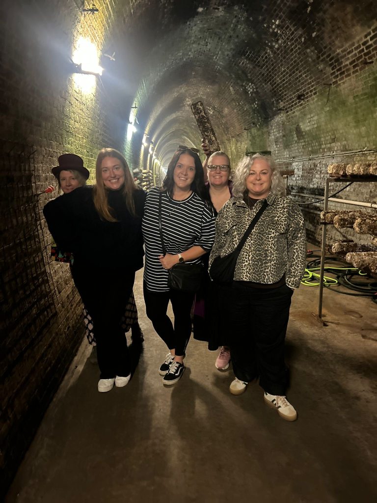 At the Mittagong Mushroom tunnel is Julie from Fungi Co Tours with Danni Hannagan from NZTB, Destination NSW’s Melissa Brooks, Lisa Crawford from HoT Lower Hutt and Tania O'Reilly, Wright & Turner Travel Associates.