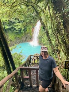 Envoyage's Lesley Mcleod at Rio Celeste Waterfall in Tenorio Volcano National Park