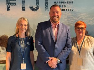 Sonya Lawson from Tourism Fiji, Royal Davui Island Fiji's Grant Seylhouwer, Jennifer Grayson from Nanuku Resort Fiji
