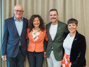 Peter Hillary, National Geographic-Lindblad Expeditions ceo Natalya Leahy, Adventure World’s Neil Rodgers and National Geographic-Lindblad Expeditions Gabriela Roldan pictured in Auckland.