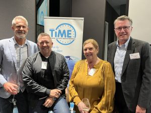 TIME committee members Joe O’Sullivan from Cruise World and Front Row Experiences’ David Caldwell with TIME’s program manager Margaret Spiro and chairman Grant Bevin.
