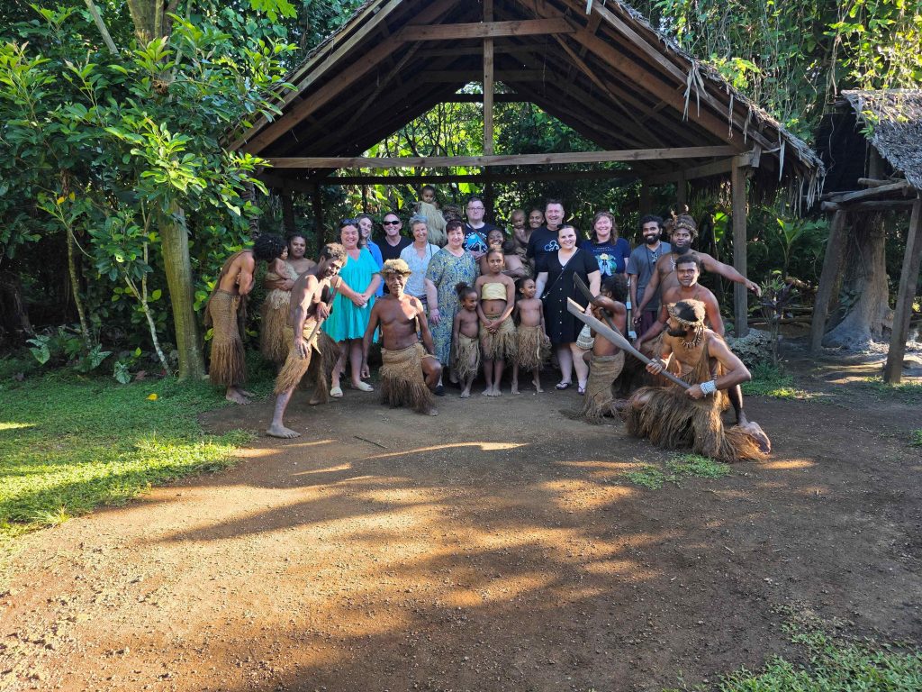 At Pepeyo Cultural Village is VTO’s Jacquie Carson, Flight Centre Albany’s Taylor Still, Jamie Greer from HoT Riccarton, Sue Mueller from The Travel Brokers Whangaparāoa, Carolyn Wood from Solomon Airlines, World Travellers Rollerston’s Lindsay Ashton-Smith, Tim Dunnill from TTB Nelson, Britney Orr from Helloworld Rotorua, Beyond the Bazaar Tauranga’s Tanya Chaffey and Abraham Vasanth Flight Centre Newmarket.