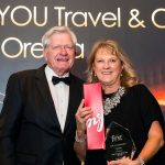 John Wilson (FTG) with Mandy Herd (YOU travel Orewa) best travel cruise awards